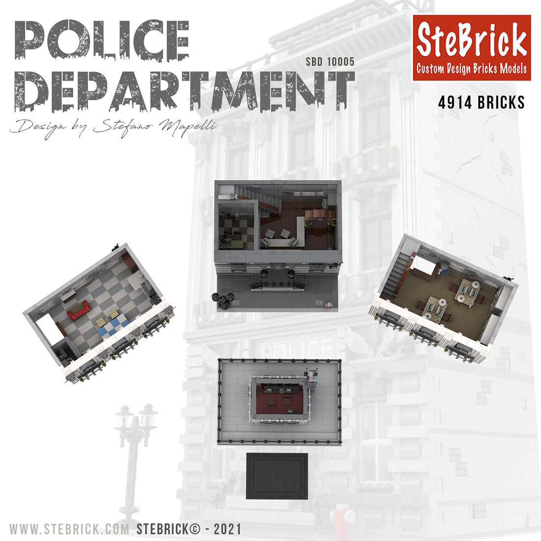 MOC - 4652 Large - scale Police Department Building Blocks - LesDiy - 