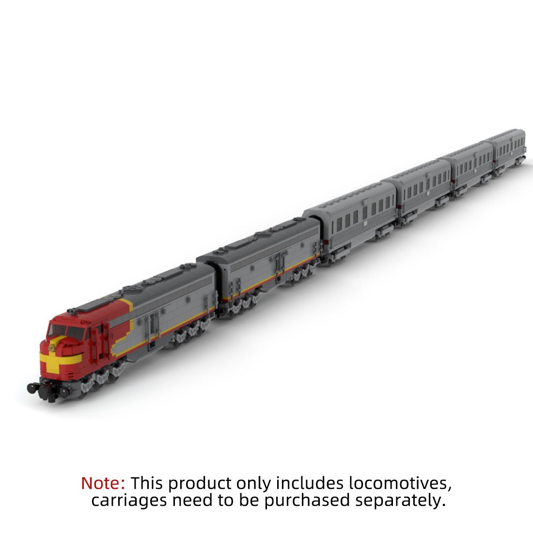 MOC - 47988 Static Version 6 wide EMDE8 Locomotive Building Blocks - LesDiy - 