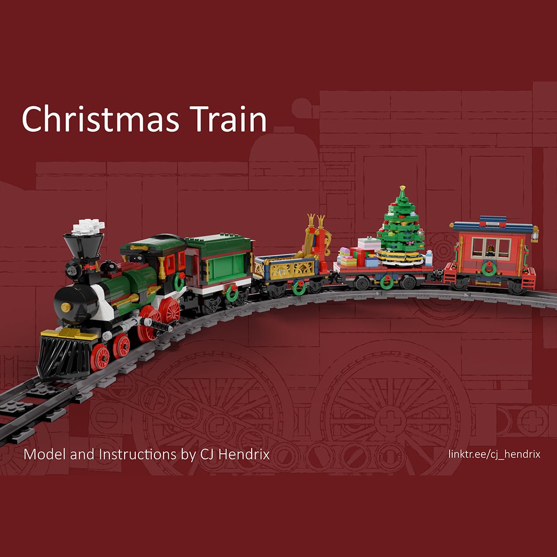 MOC - 49581 Motorized and Improved Christmas Train - LesDiy - MOC