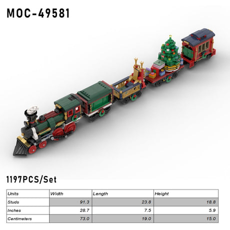 MOC - 49581 Motorized and Improved Christmas Train - LesDiy - MOC