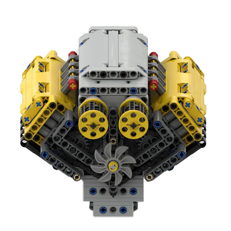 MOC - 54607 Crossplane V8 with Natural Aspiration & Removable Covers - LesDiy - 