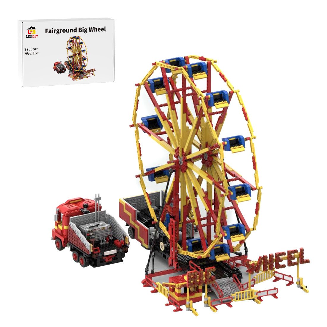 MOC - 58005 Dynamic Fairground Ferris Wheel Building Blocks - LesDiy - fairground