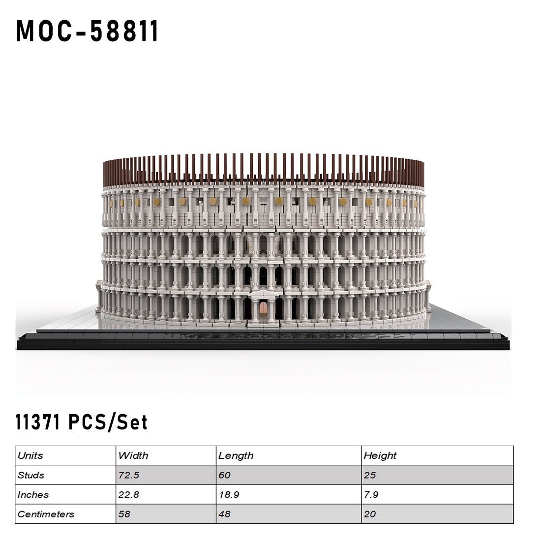 MOC - 58811 The Real Colosseum Building Blocks - LesDiy