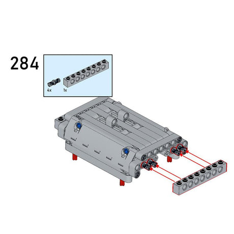 MOC - 60662 Crossplane V8 with Supercharger & Removable Covers - LesDiy