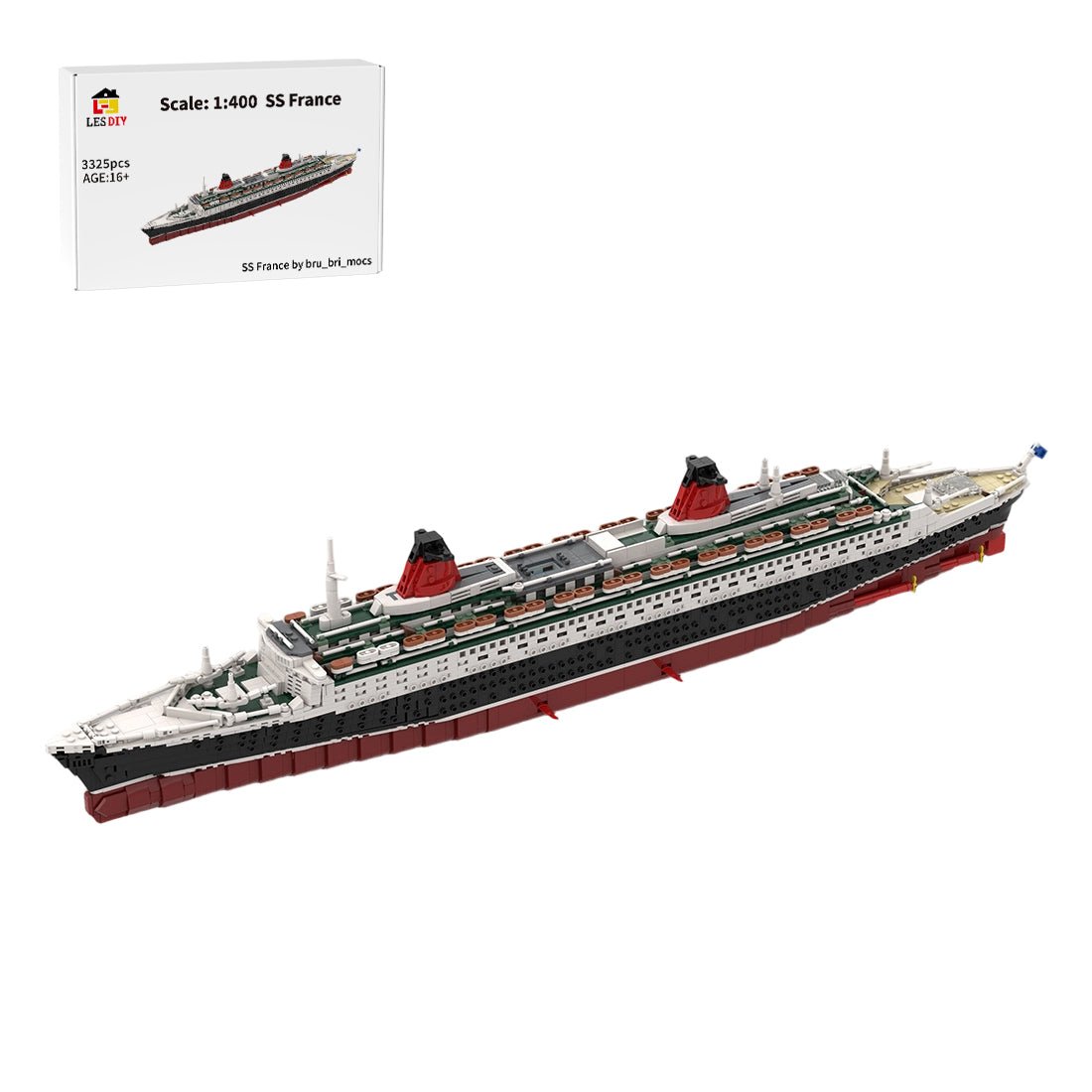 MOC - 62291 1/400 Scale SS France Building Blocks - LesDiy - Building Blocks - 
