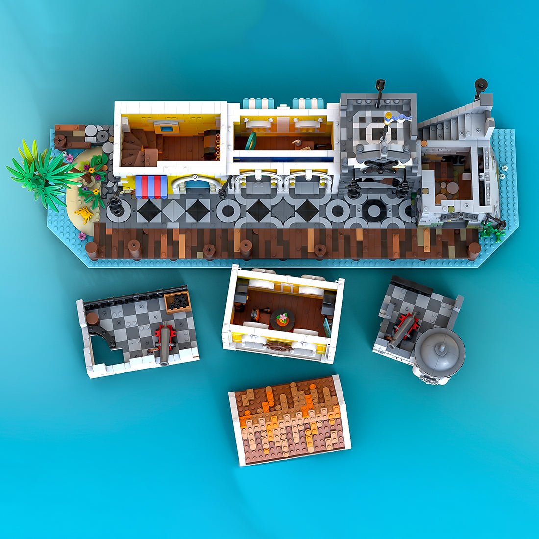 MOC-71657 & MOC-108172 Pirate Harbor Fortress Bundle Building Blocks-LesDiy-MOC-