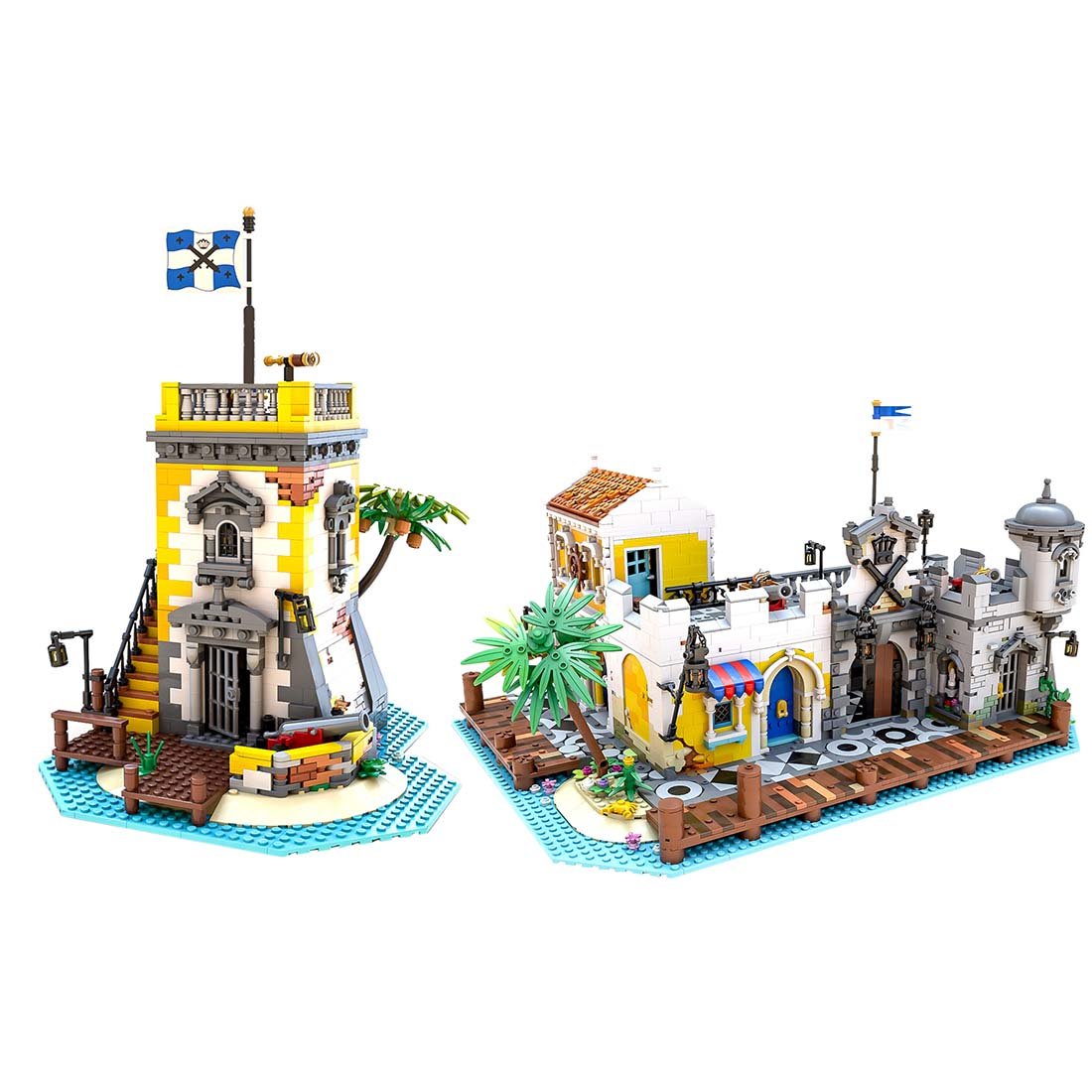 MOC-71657 & MOC-108172 Pirate Harbor Fortress Bundle Building Blocks-LesDiy-MOC-