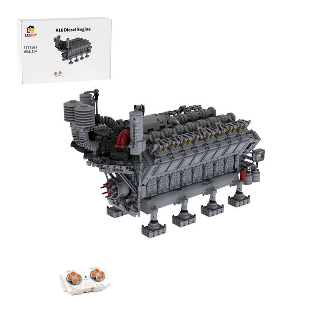 MOC - 73232 V16 Diesel Engine Building Blocks - LesDiy - 
