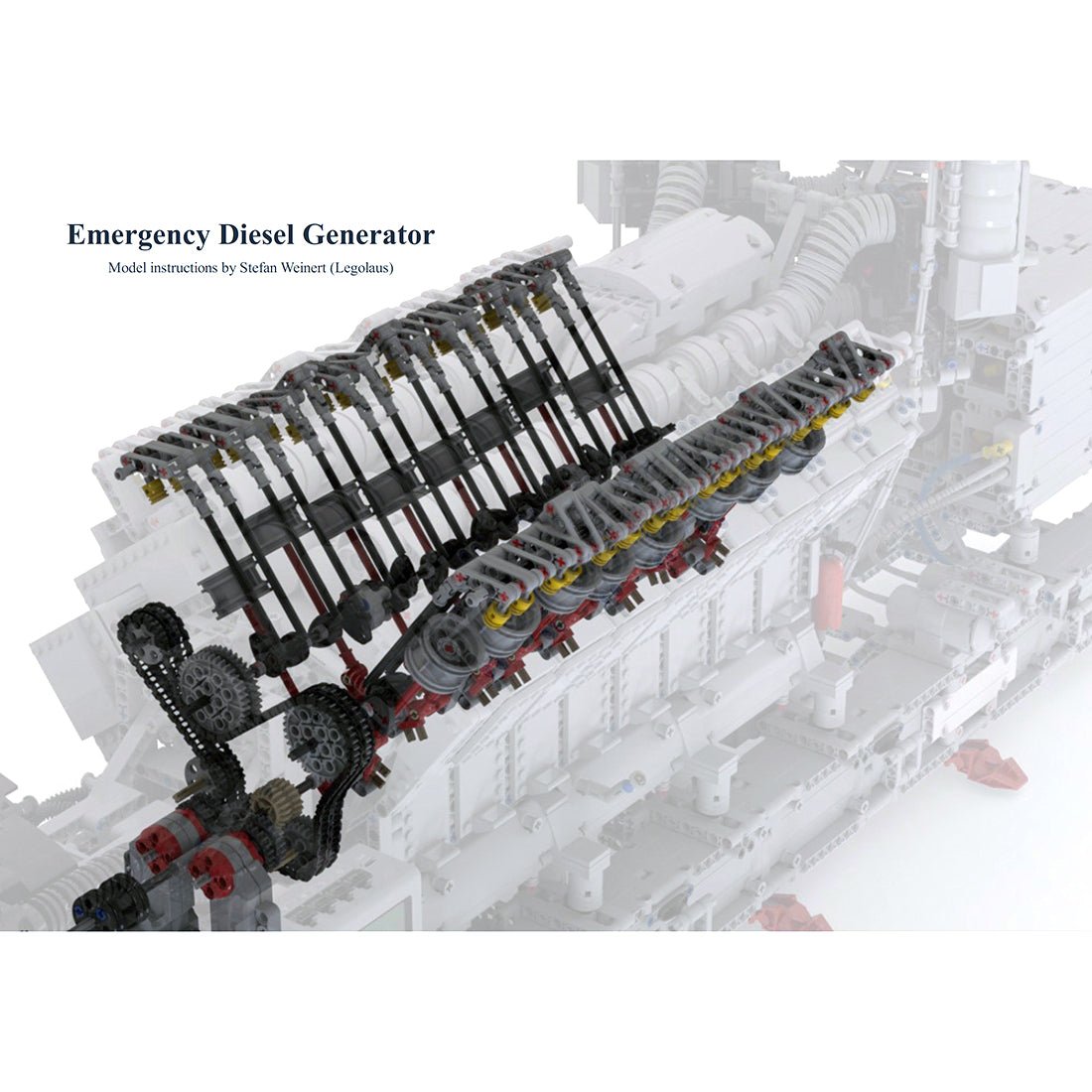 MOC-73232 V16 Diesel Engine Building Blocks | LesDiy