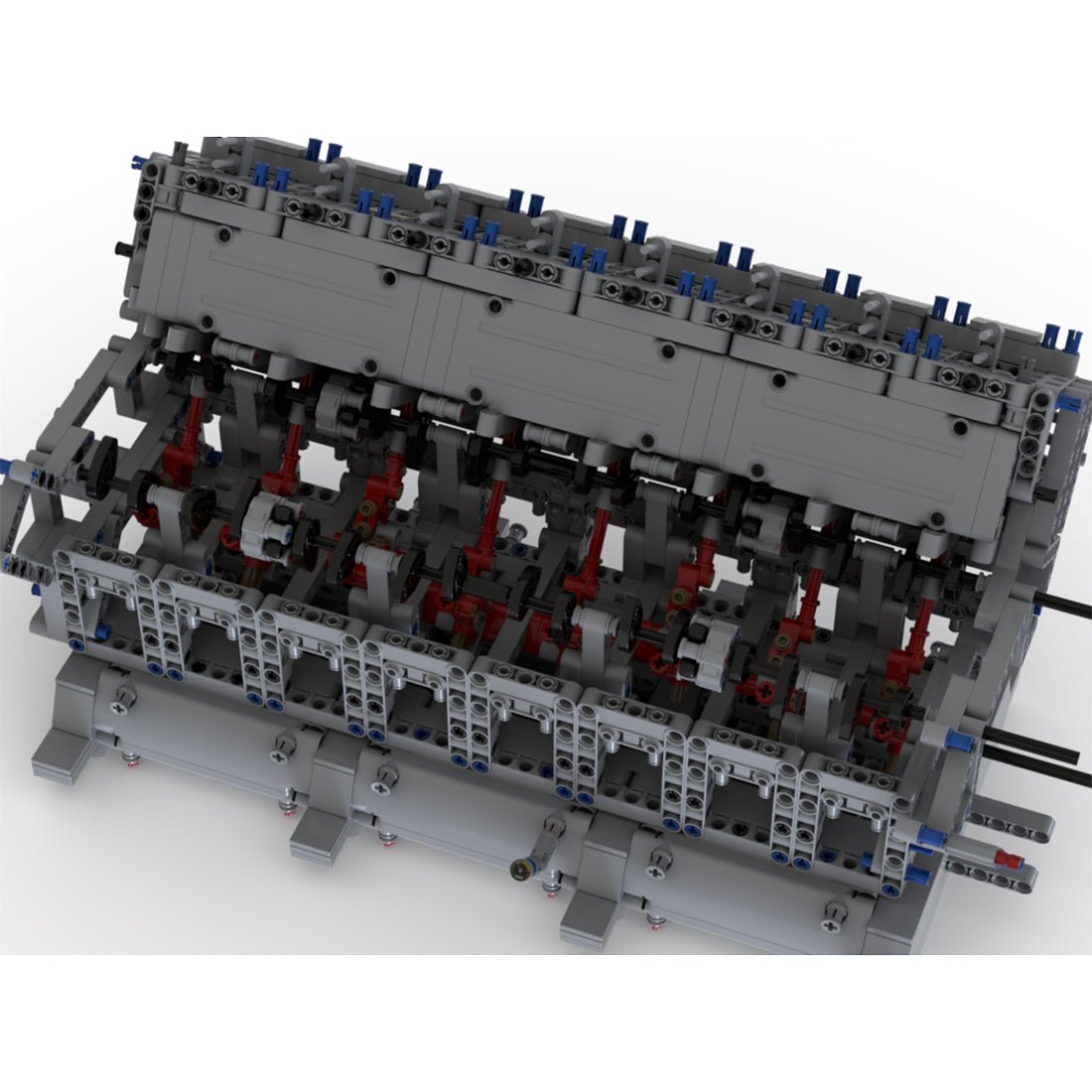 MOC-73232 V16 Diesel Engine Building Blocks | LesDiy