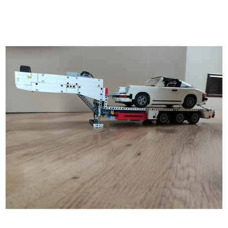 MOC - 78480 Flatbed 3 axle trailer Building Blocks - LesDiy - Crane