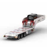 MOC - 78480 Flatbed 3 axle trailer Building Blocks - LesDiy - Crane