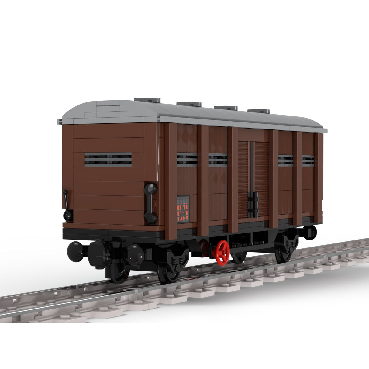 MOC - 81221 Railway Train Loadable Closed Carriage for Lego - LesDiy