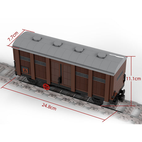 MOC - 81221 Railway Train Loadable Closed Carriage for Lego - LesDiy