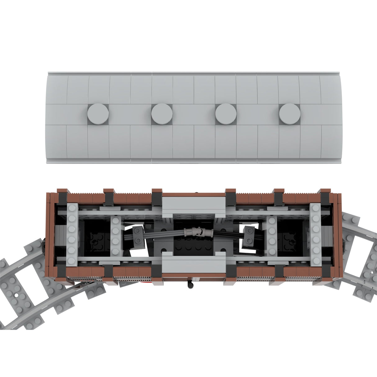 MOC - 81221 Railway Train Loadable Closed Carriage for Lego - LesDiy