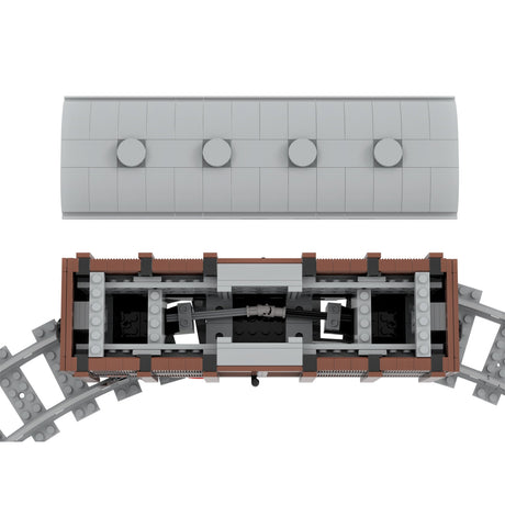 MOC - 81221 Railway Train Loadable Closed Carriage for Lego - LesDiy
