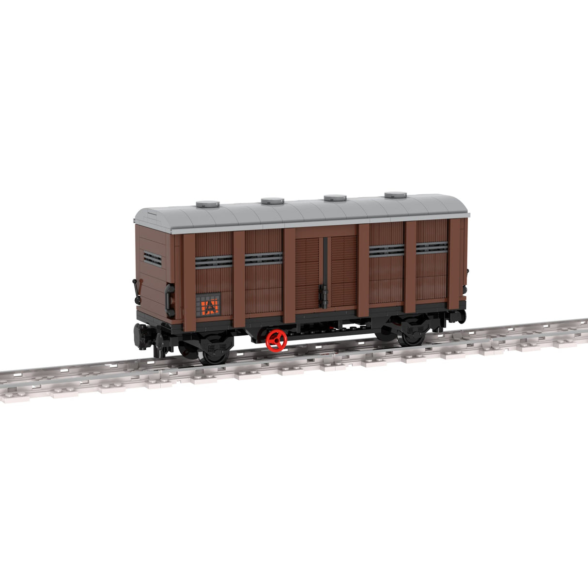 MOC - 81221 Railway Train Loadable Closed Carriage for Lego - LesDiy