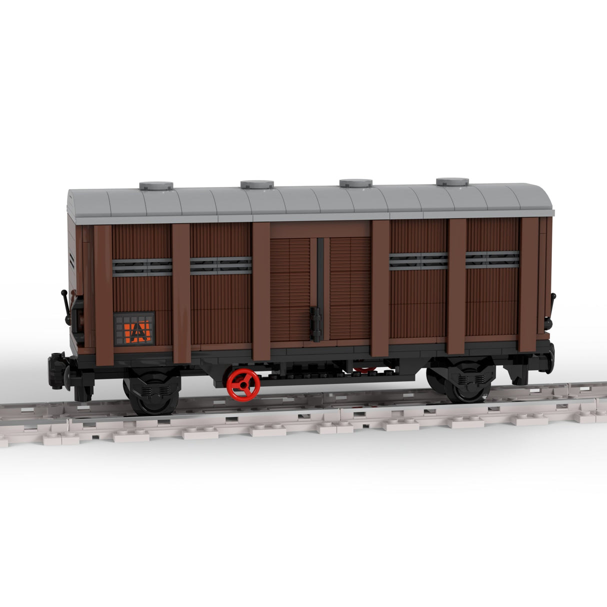 MOC - 81221 Railway Train Loadable Closed Carriage for Lego - LesDiy