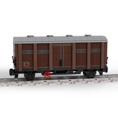 MOC - 81221 Railway Train Loadable Closed Carriage for Lego - LesDiy