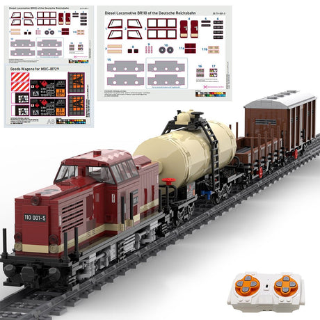 MOC - 81729 European Railway Train Internal Combustion for Lego - LesDiy - Building Blocks