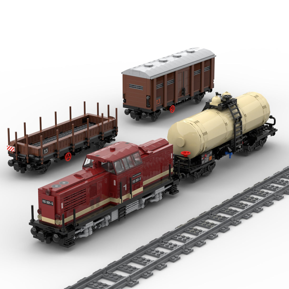 MOC - 81729 European Railway Train Internal Combustion for Lego - LesDiy