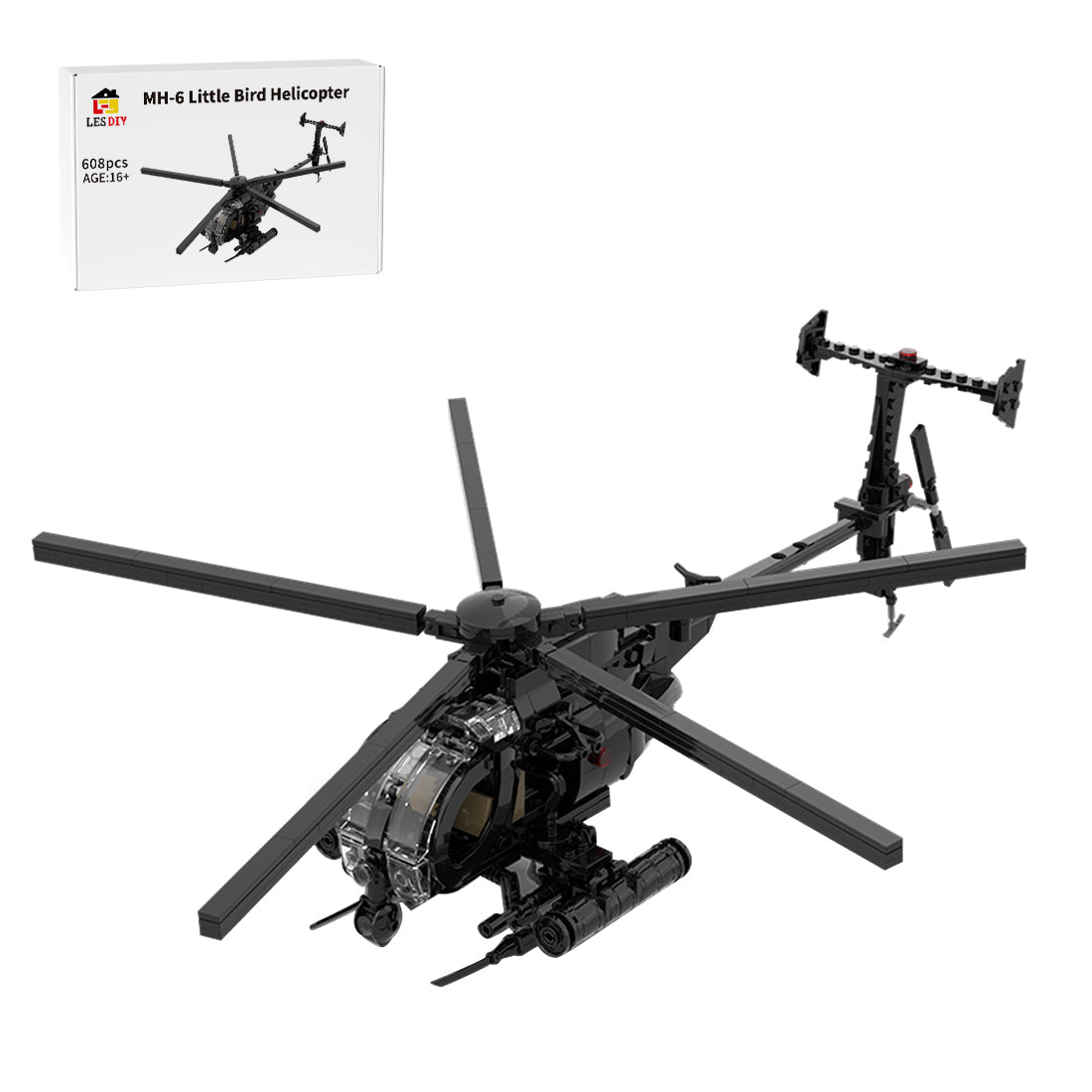 MOC-88275 MH-6 Little Bird Helicopter | LesDiy