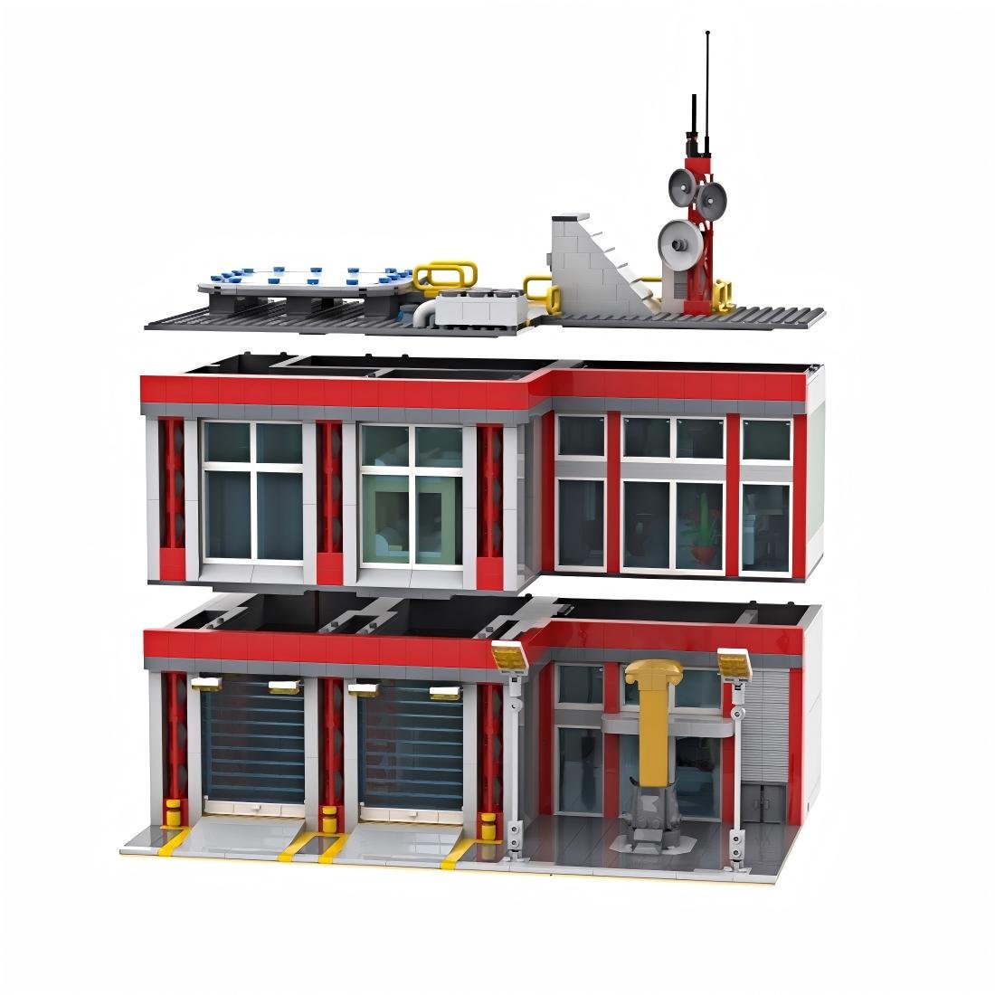 MOC - 91959 Fire Station 21 Building Blocks - LesDiy - Building Blocks