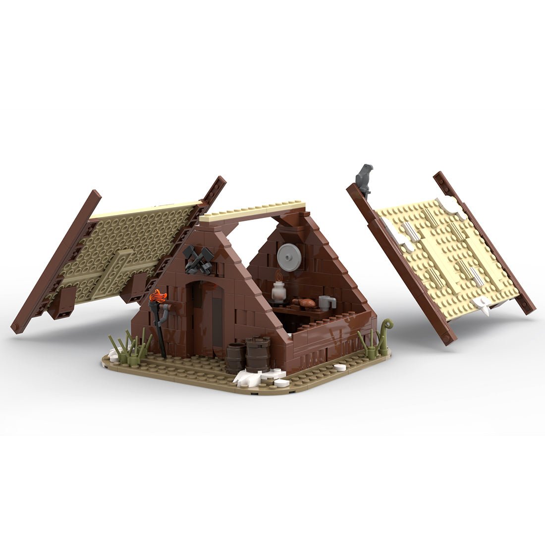 MOC - 93063 The Viking's House Medieval Building Blocks - LesDiy - 