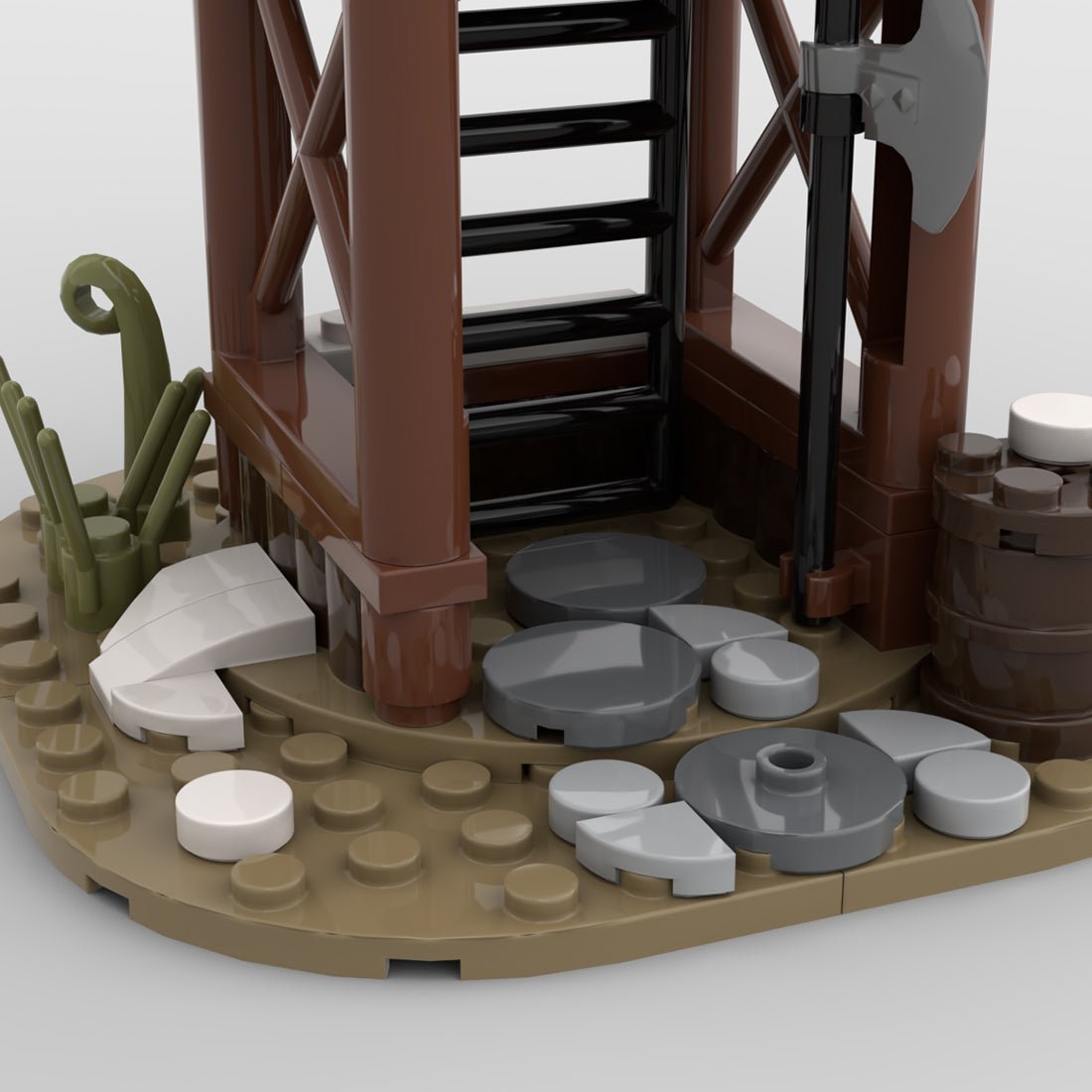 MOC - 95891 The Viking Tower Medieval Building Blocks - LesDiy