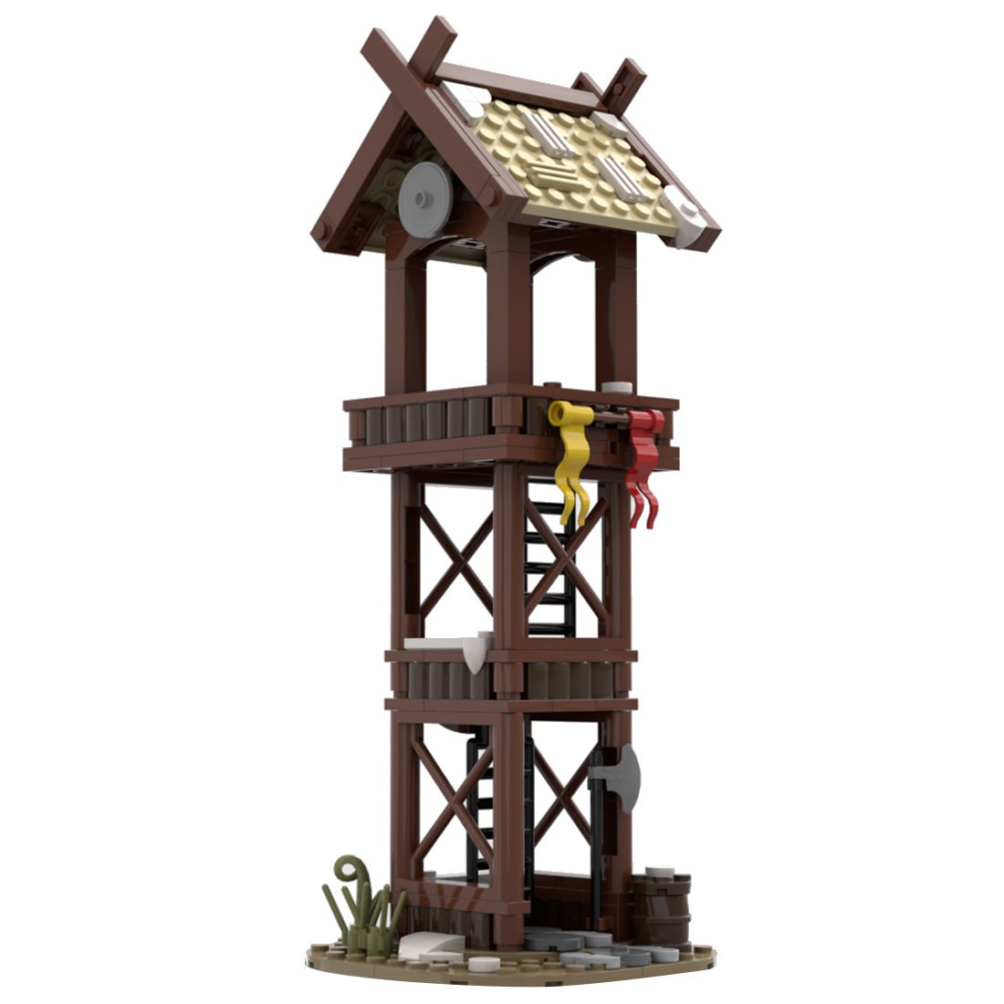 MOC - 95891 The Viking Tower Medieval Building Blocks - LesDiy