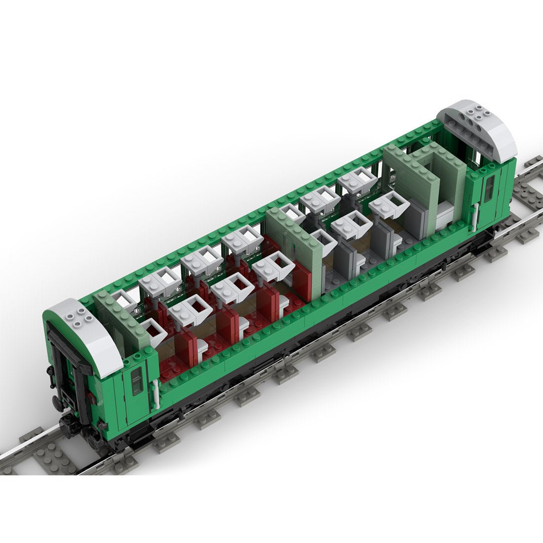 MOC-97676 Deutsche Reichsbahn 4-Axle “Reko” Coaches Building Blocks-LesDiy-Locomotive-