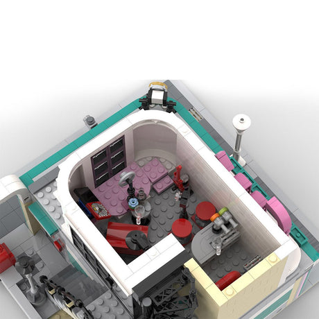 MOC - 97835 Car Dealership - 10260 Downtown Diner Alternative Building Blocks - LesDiy - MOC