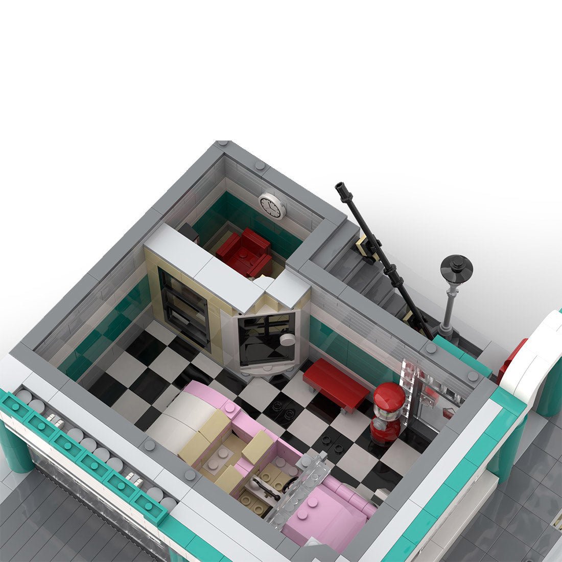 MOC - 97835 Car Dealership - 10260 Downtown Diner Alternative Building Blocks - LesDiy - MOC