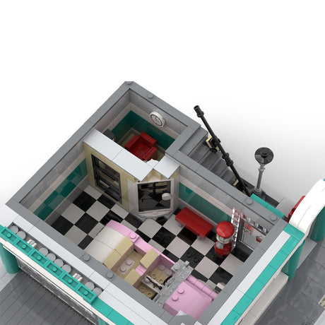 MOC - 97835 Car Dealership - 10260 Downtown Diner Alternative Building Blocks - LesDiy - MOC