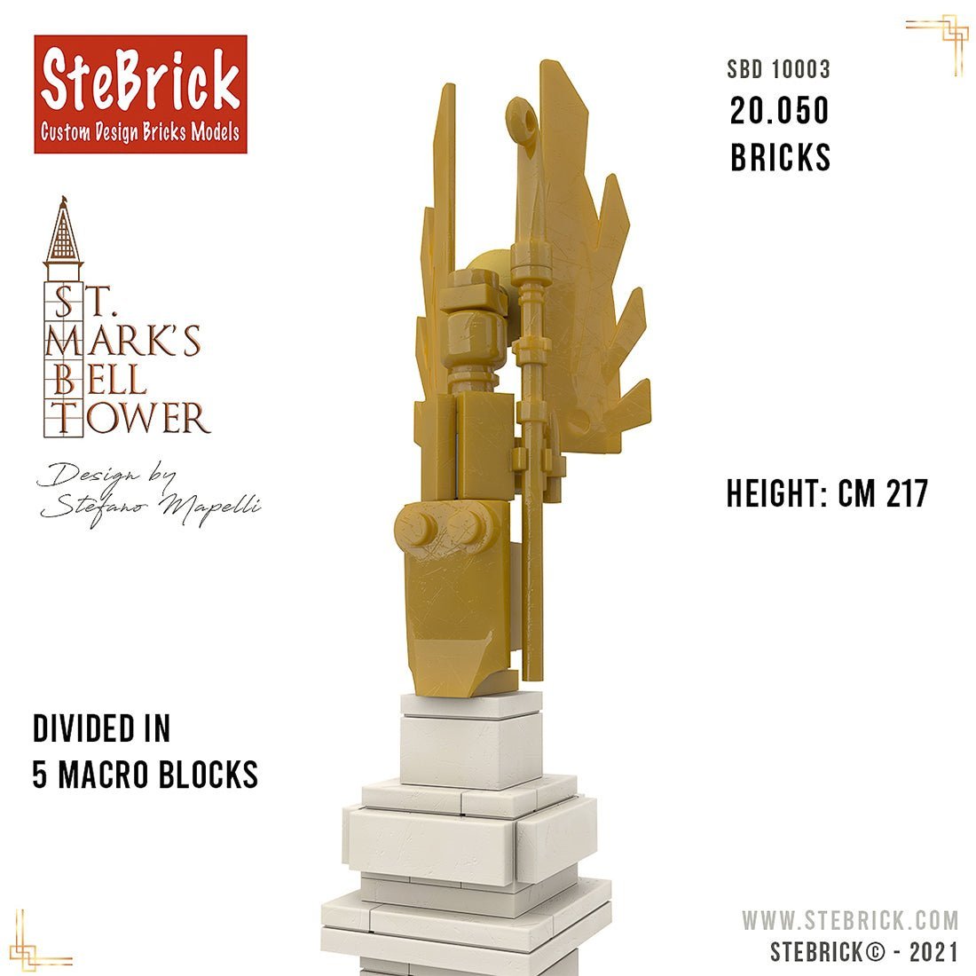 MOC - 99638 1/50 St - Mark's Bell Tower Building Blocks - LesDiy - 