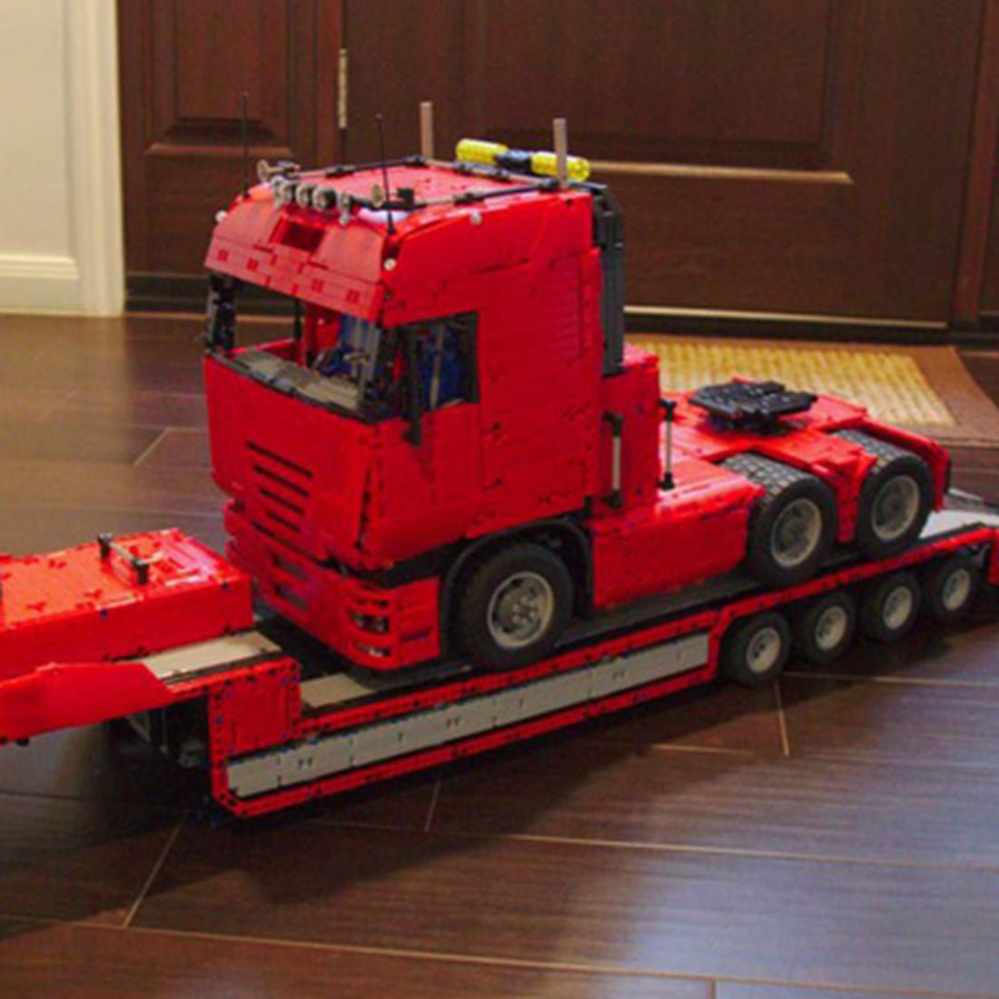 MOC Electric Remote Control Red Big Truck Building Block - LesDiy - 