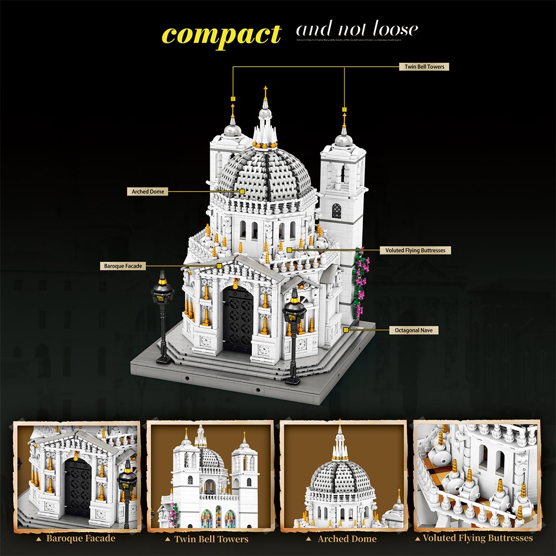 Mocsage 1/180 Scale Venetian Church Building Blocks - LesDiy - Building Blocks
