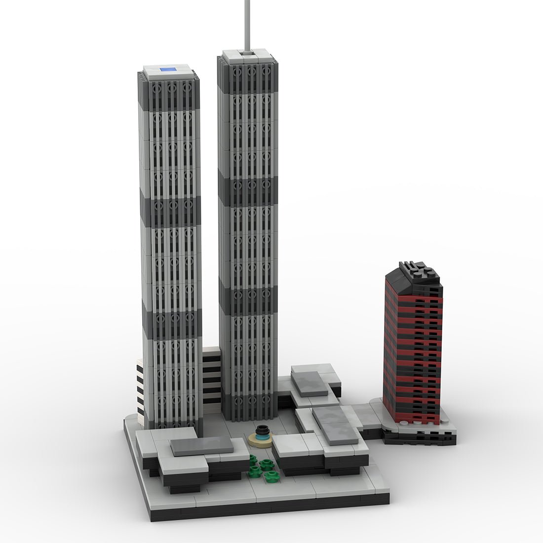 Mocsage 1/2000 Scale World Trade Center (1973 - 2001) Micro Parts Building Blocks Set - LesDiy