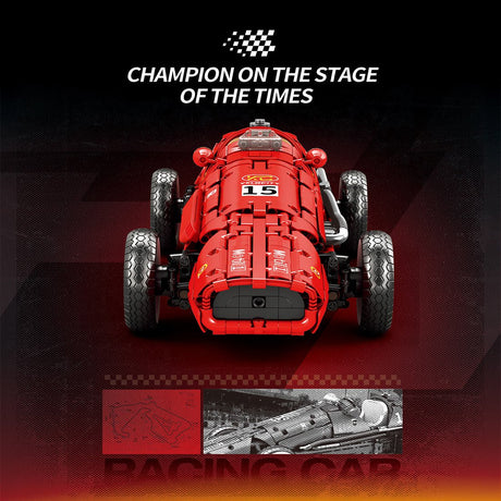 Mocsage 1/8 Scale 1950s Retro Championship Race Car Building Blocks - LesDiy - 