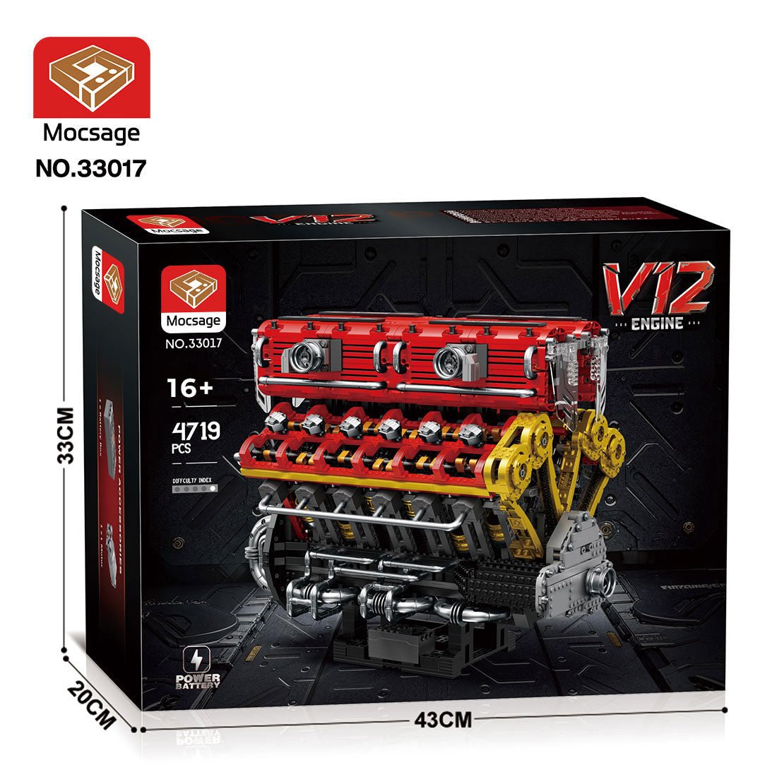 Mocsage 60° V12 Engine Building Blocks - LesDiy - 