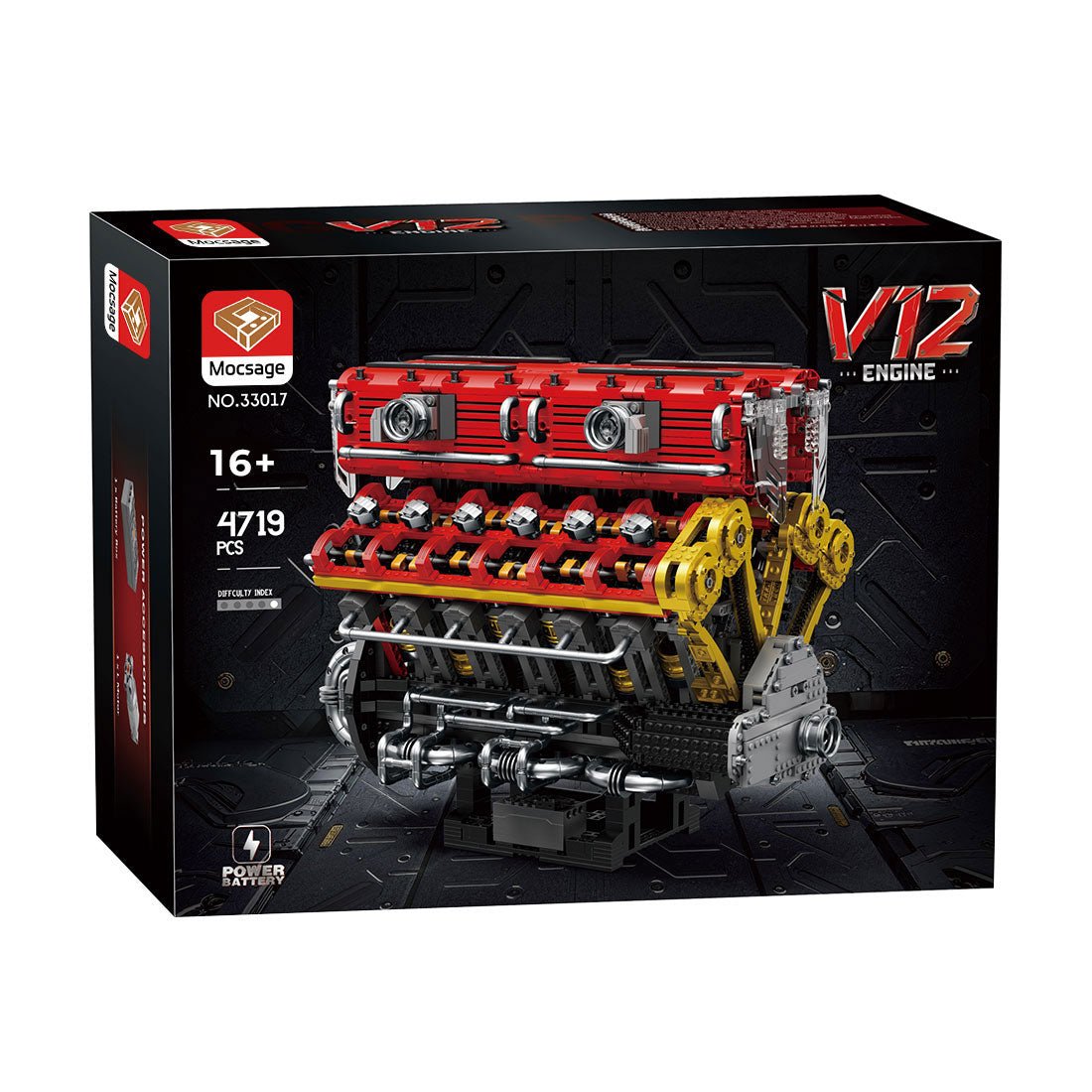 Mocsage 60° V12 Engine Building Blocks - LesDiy - 