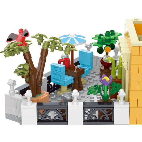 Mocsage Lighted Roman Corner Shop Street Scene Building Blocks - LesDiy - Building Blocks