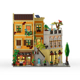 Mocsage Lighted Roman Corner Shop Street Scene Building Blocks - LesDiy - Building Blocks
