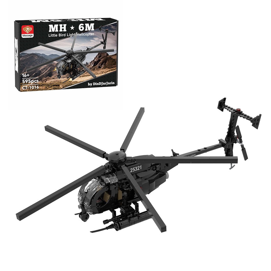Mocsage MOC - 88275 MH - 6 Little Bird Helicopter - LesDiy - MOC