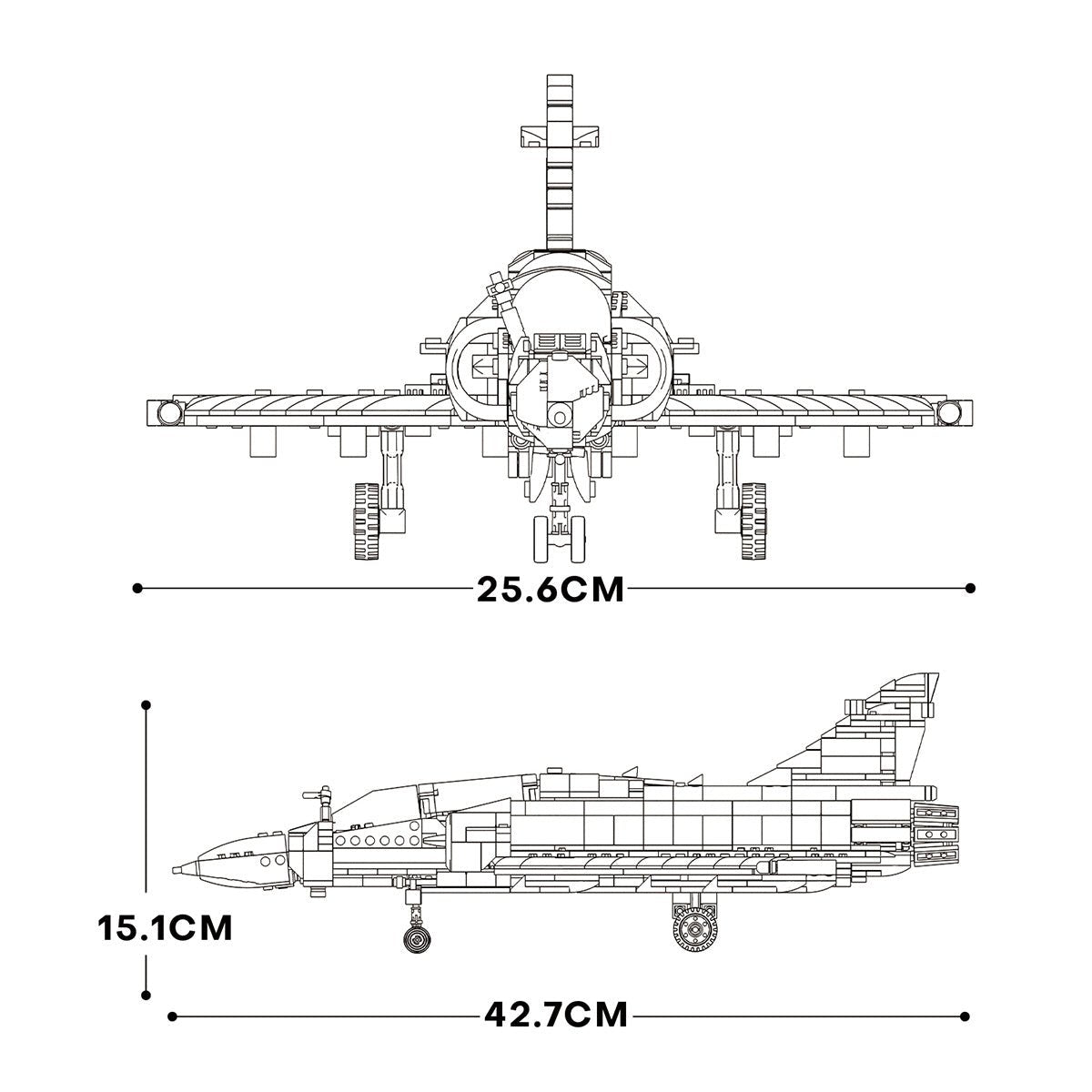 Mocsage MOC - 96165 French Military Aviation Fighter Building Blocks - LesDiy - MOC