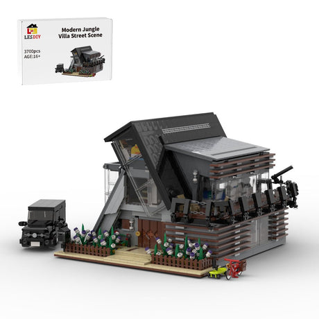 Modern Jungle Villa Street Scene Building Blocks - LesDiy - 