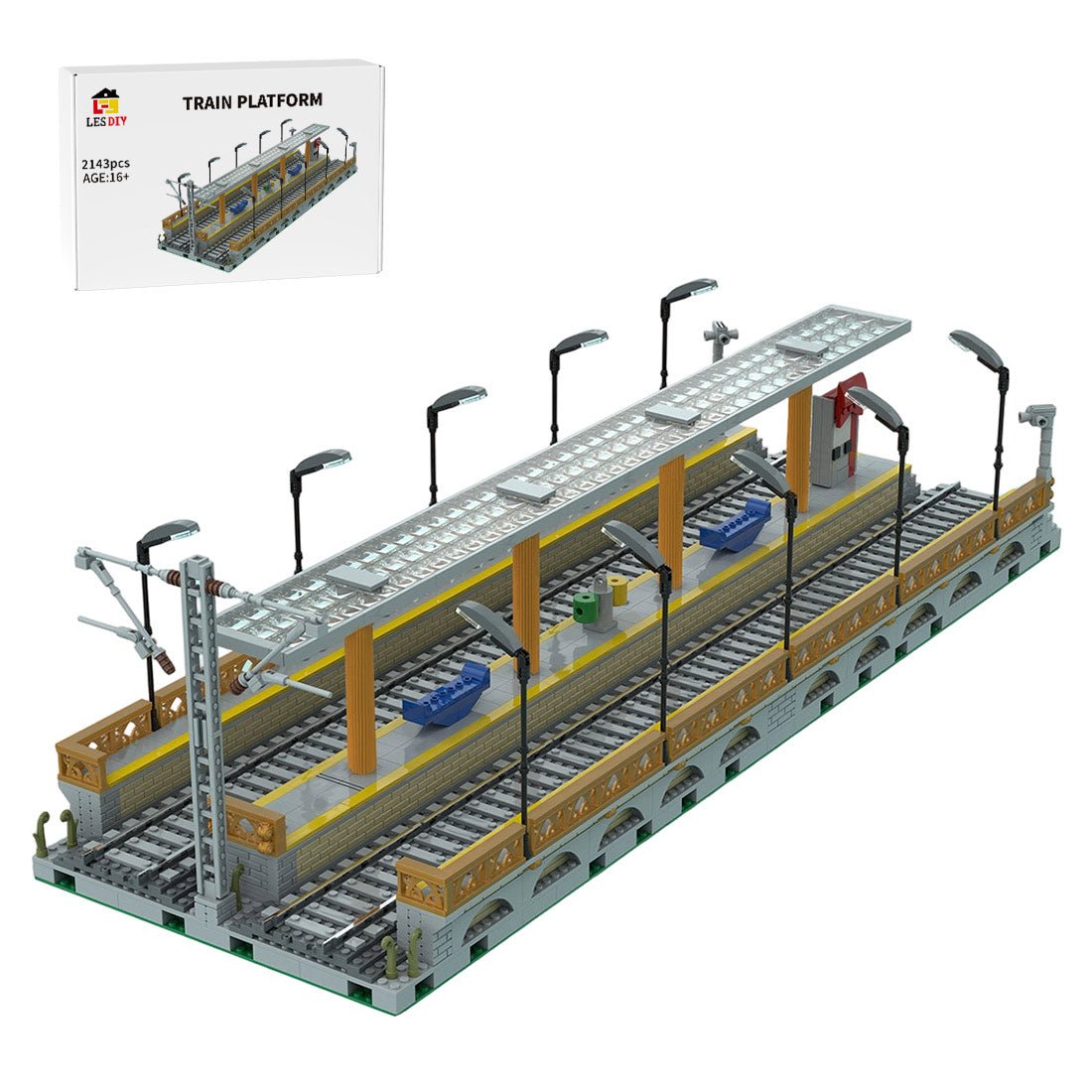 Modern Railway Platform Building Blocks-LesDiy-Building Blocks-