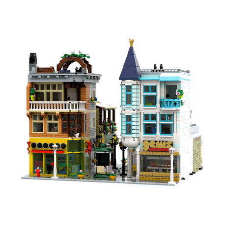 Old Town Shop Diagonal Street Scene Building Blocks Set - LesDiy