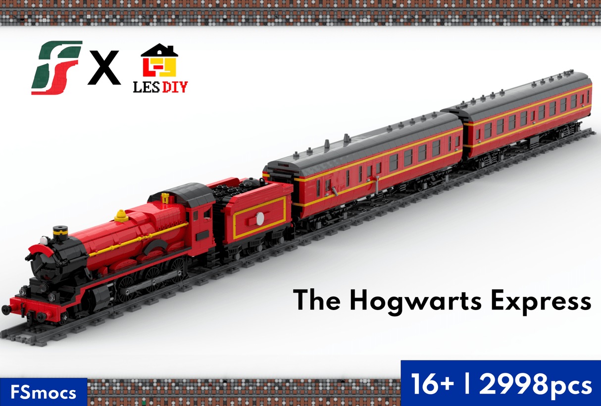 Red 460 Hogwarts Express Steam Locomotive Building Blocks - Dynamic Version - LesDiy - Building Blocks