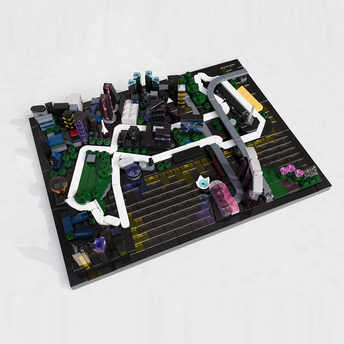 Singapore Marina Bay Circuit Nighttime Street Track Model Buildind Blocks - LesDiy - Building Blocks